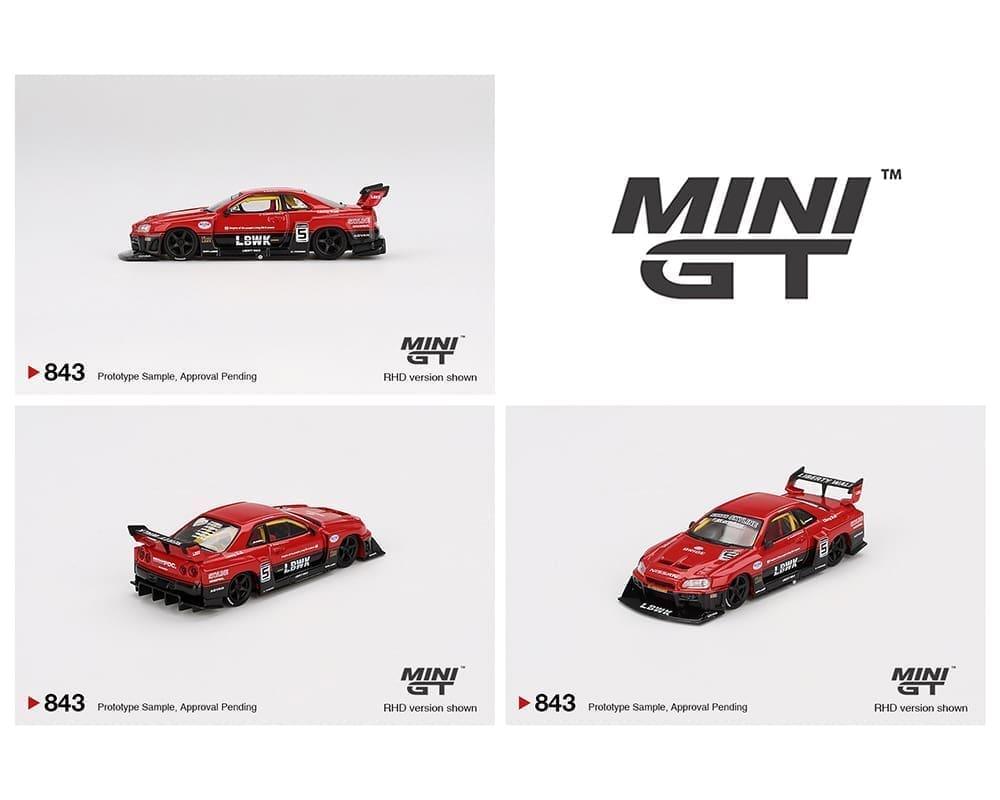 Mini GT 1/64  Nissan LB-ER34 Super Silhouette SKYLINE – Red/Black – Limited Edition