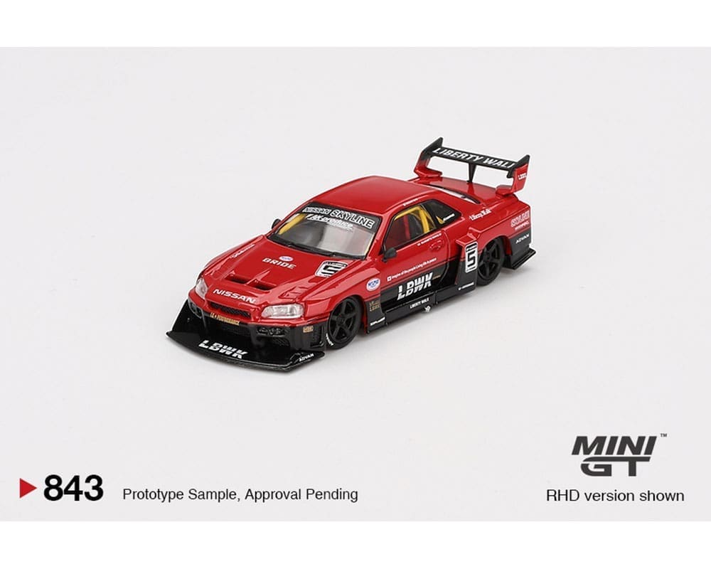 Mini GT 1/64  Nissan LB-ER34 Super Silhouette SKYLINE – Red/Black – Limited Edition
