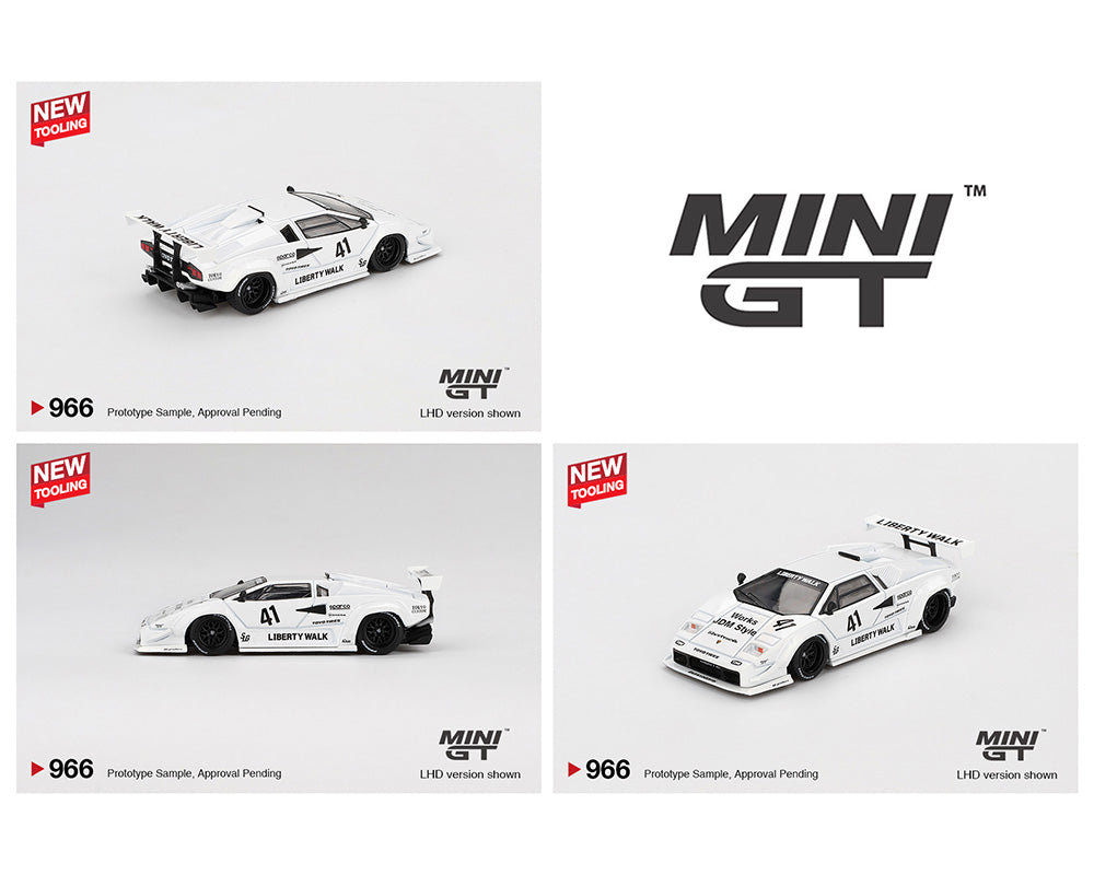 (PRE ORDER) MINI GT 1/64 Lamborghini Countach LB-WORKS – White – 2024 Tokyo Auto Salon