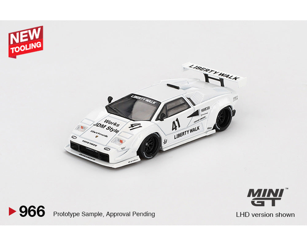 (PRE ORDER) MINI GT 1/64 Lamborghini Countach LB-WORKS – White – 2024 Tokyo Auto Salon