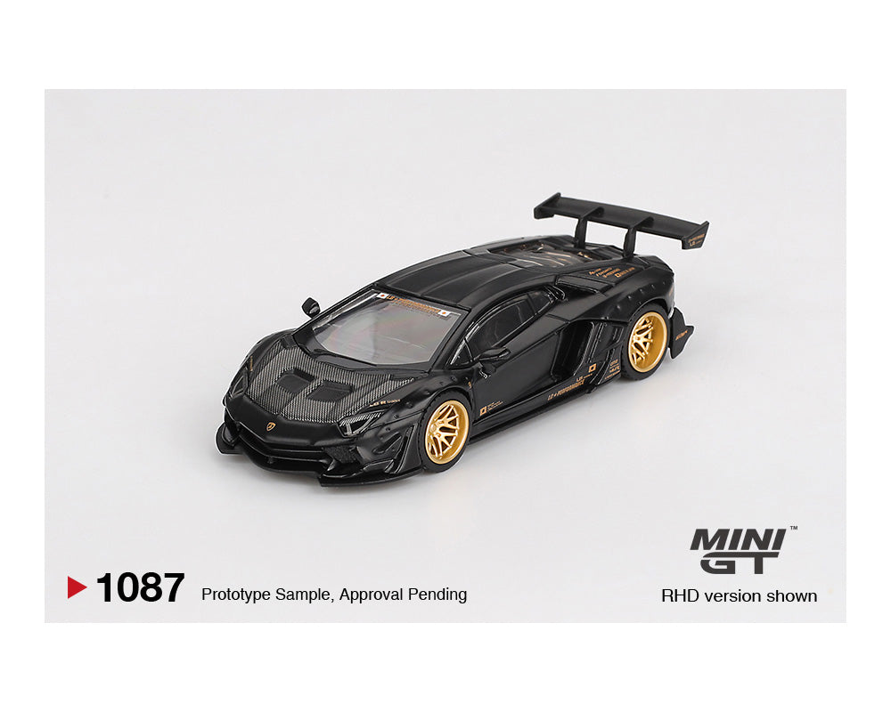 (COMING SOON) MINI GT 1/64 LB-WORKS Lamborghini Aventador Limited Edition – Matte Black