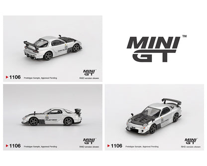 (COMING SOON) MINI GT 1/64 Mazda RX-7 RE-Amemiya – Silver Metallic