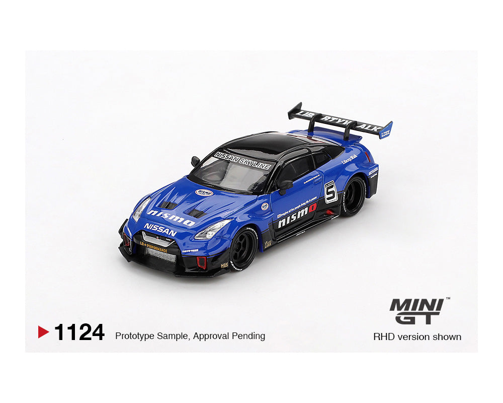 (COMING SOON) MINI GT 1/64 LB-Silhouette WORKS GT NISSAN 35GT-RR Ver.2 – Blue- Mijo Exclusives