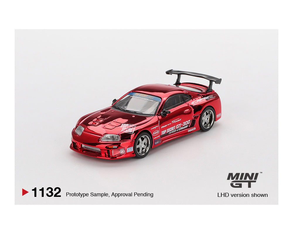 (COMING SOON) MINI GT 1/64 Toyota Supra (A80) Top Secret GT-300 Top Secret – Red Chrome- Limited Edition