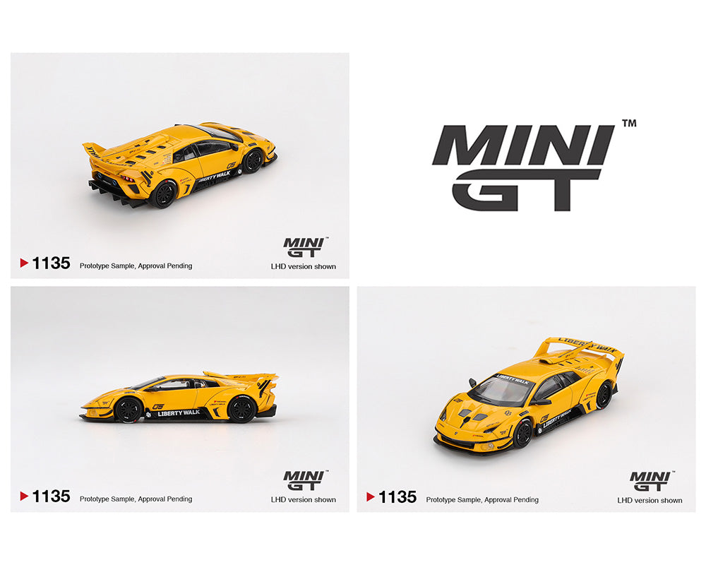(COMING SOON) MINI GT 1/64 LB-Silhouette WORKS MURCIELAGO GT Evo – Yellow