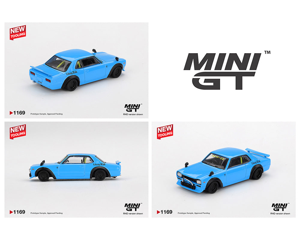 (COMING SOON) MINI GT 1/64 Nissan LB★Works HAKOSUKA – Baby Blue