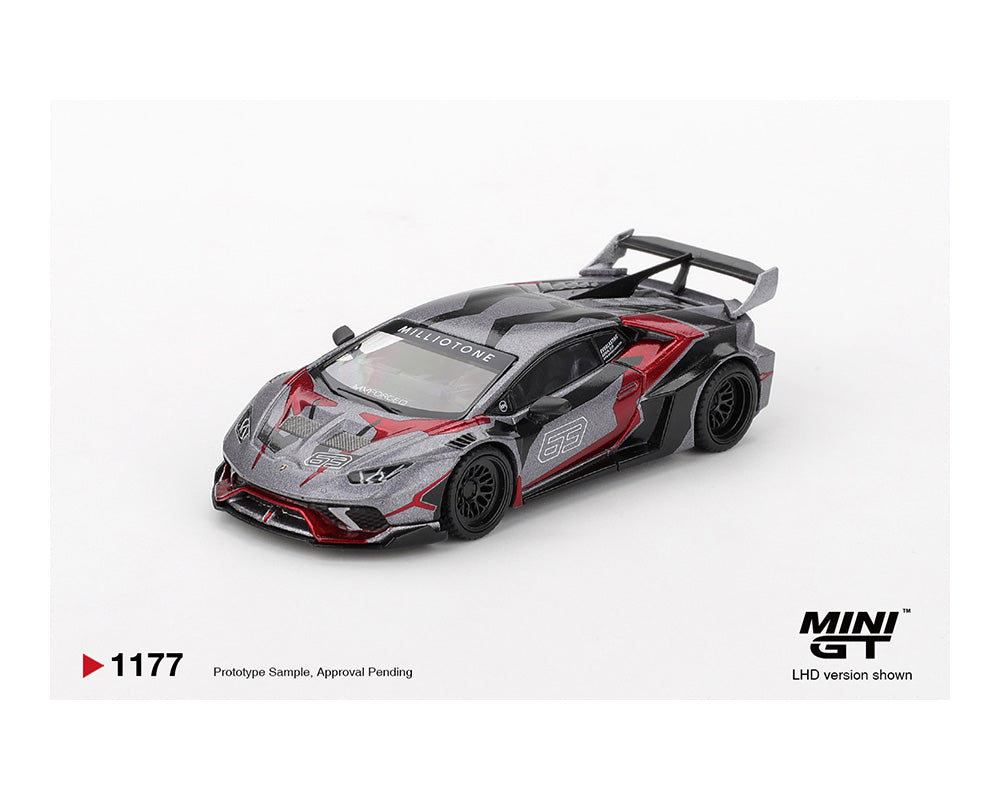 (COMING SOON) MINI GT 1/64 LB★WORKS Lamborghini Huracán GT RONIN – Grey