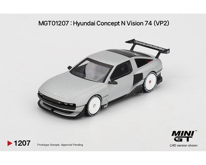 (COMING SOON) MINI GT 1/64 Hyundai Concept N Vision 74 (VP2) – Silver – Korea Exclusive