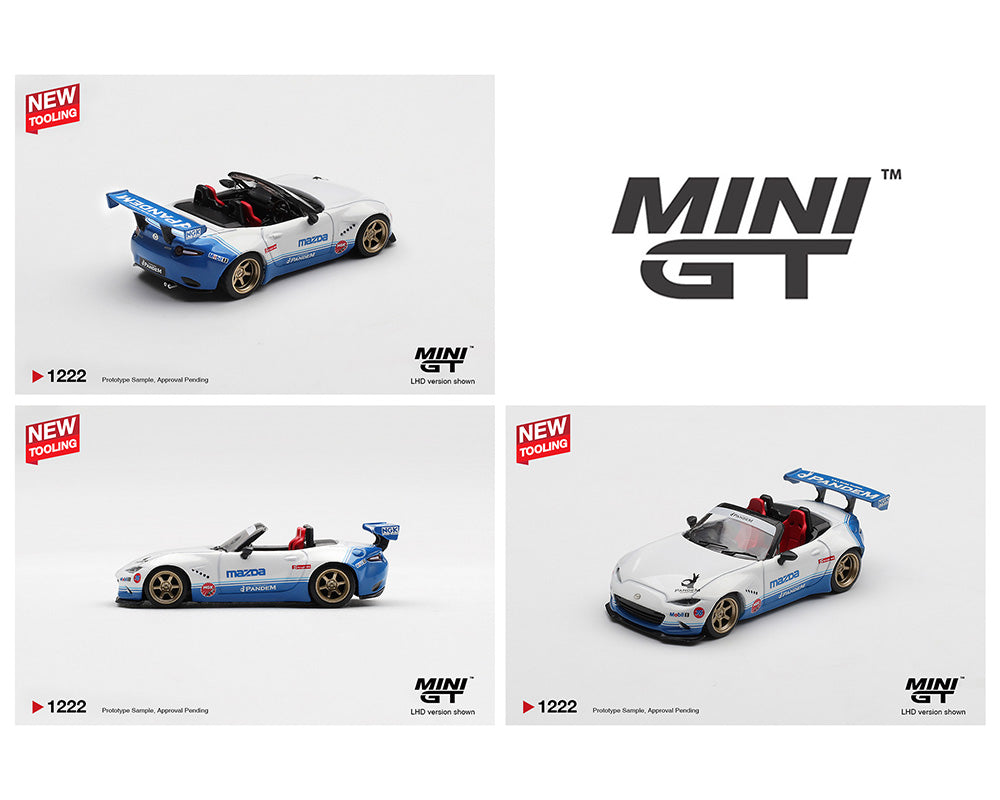 (COMING SOON) MINI GT 1/64 Mazda Miata MX-5 (ND) Pandem IMSA – White