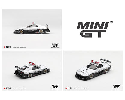 (COMING SOON) MINI GT 1/64 MAZDA RX-7 LB-Super Silhouette Police – White – Limited Edition