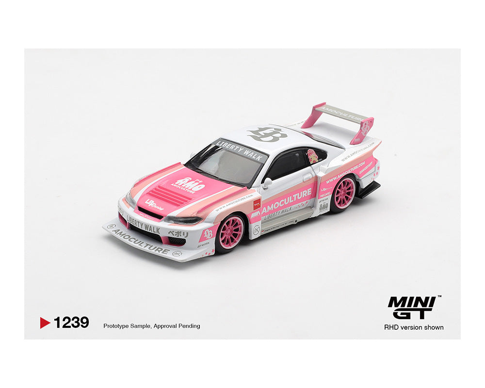 (COMING SOON) MINI GT 1/64 Nissan Silvia (S15) LB-Super Silhouette AMOCULTURE – Limited Edition