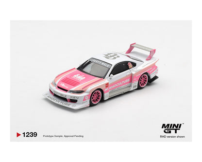 (COMING SOON) MINI GT 1/64 Nissan Silvia (S15) LB-Super Silhouette AMOCULTURE – Limited Edition