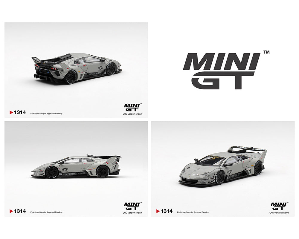 (COMING SOON) MINI GT 1/64 Lamborghini LB-Silhouette WORKS MURCIELAGO GT Evo Fighter – Grey – Limited Edition