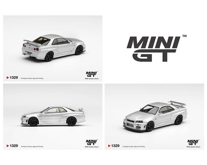 (COMING SOON) MINI GT 1/64 Nissan NISMO R34GT-R Z-tune Z-Tune Silver – Limited Edition