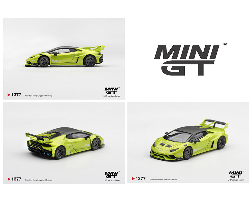 (COMING SOON) MINI GT 1/64 Lamborghini Huracán LB★WORKS Lime Metallic – Limited Edition
