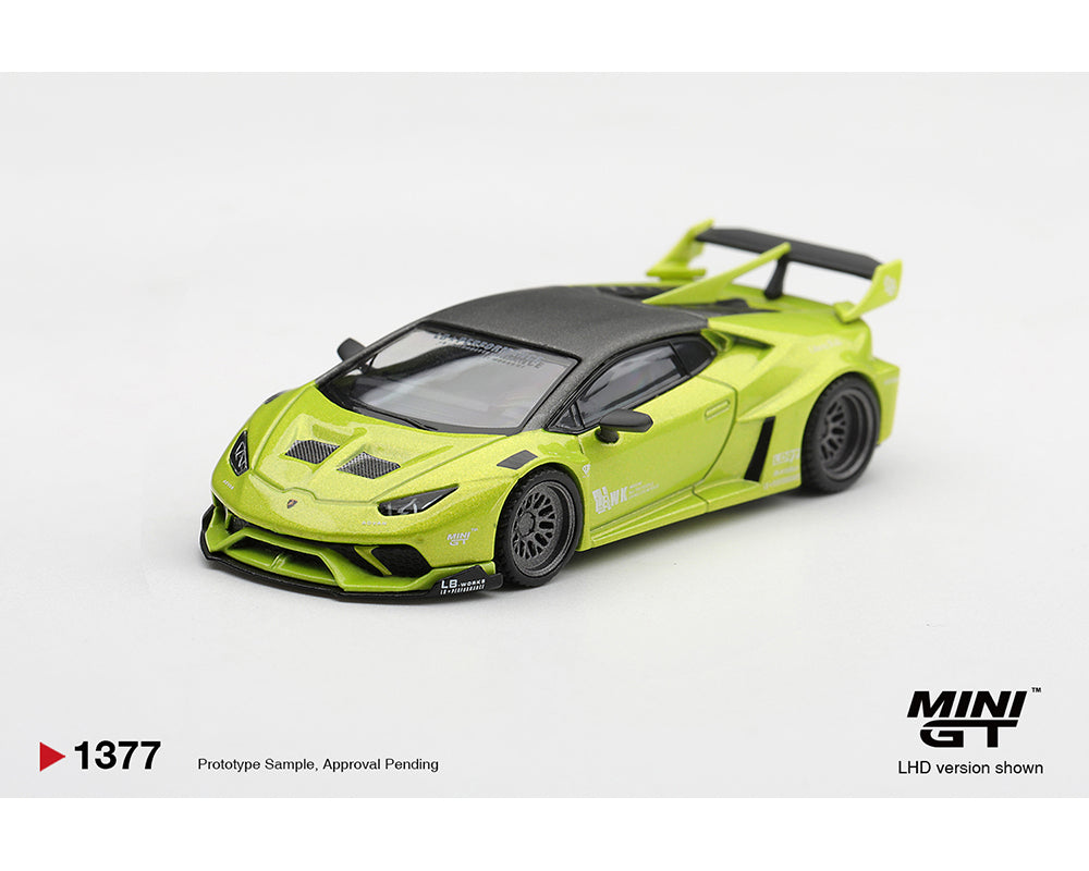 (COMING SOON) MINI GT 1/64 Lamborghini Huracán LB★WORKS Lime Metallic – Limited Edition
