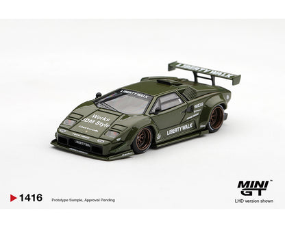 (COMING SOON) MINI GT 1:64 Lamborghini Countach LB-WORKS Army Green – Limited Edition