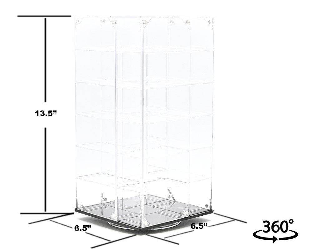SHOWCASE 1/64 24-Cars Display Desk Top Spinner with Cover (6.5″x 6.5″x13.5″) – Mijo Exclusives