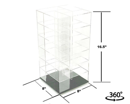 SHOWCASE 1/64 LARGE 24 CAR DISPLAY DESK TOP SPINNER (8&quot;X8&quot;X16.6&quot;)