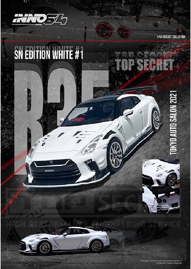 (PRE ORDER) INNO64 1/64 NISSAN GT-R (R35) &quot;TOP SECRET&quot; TOKYO AUTO SALON 2021