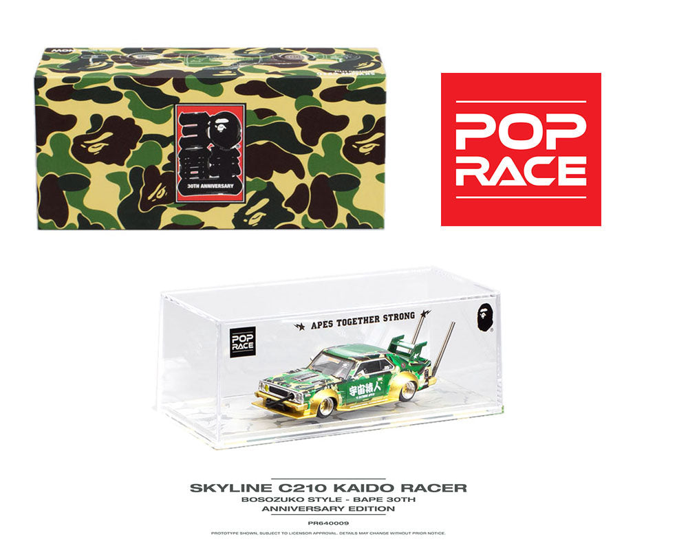 POP RACE 1/64 Skyline C210  Racer Bosozuko Style – Bape 30th Anniversary Edition