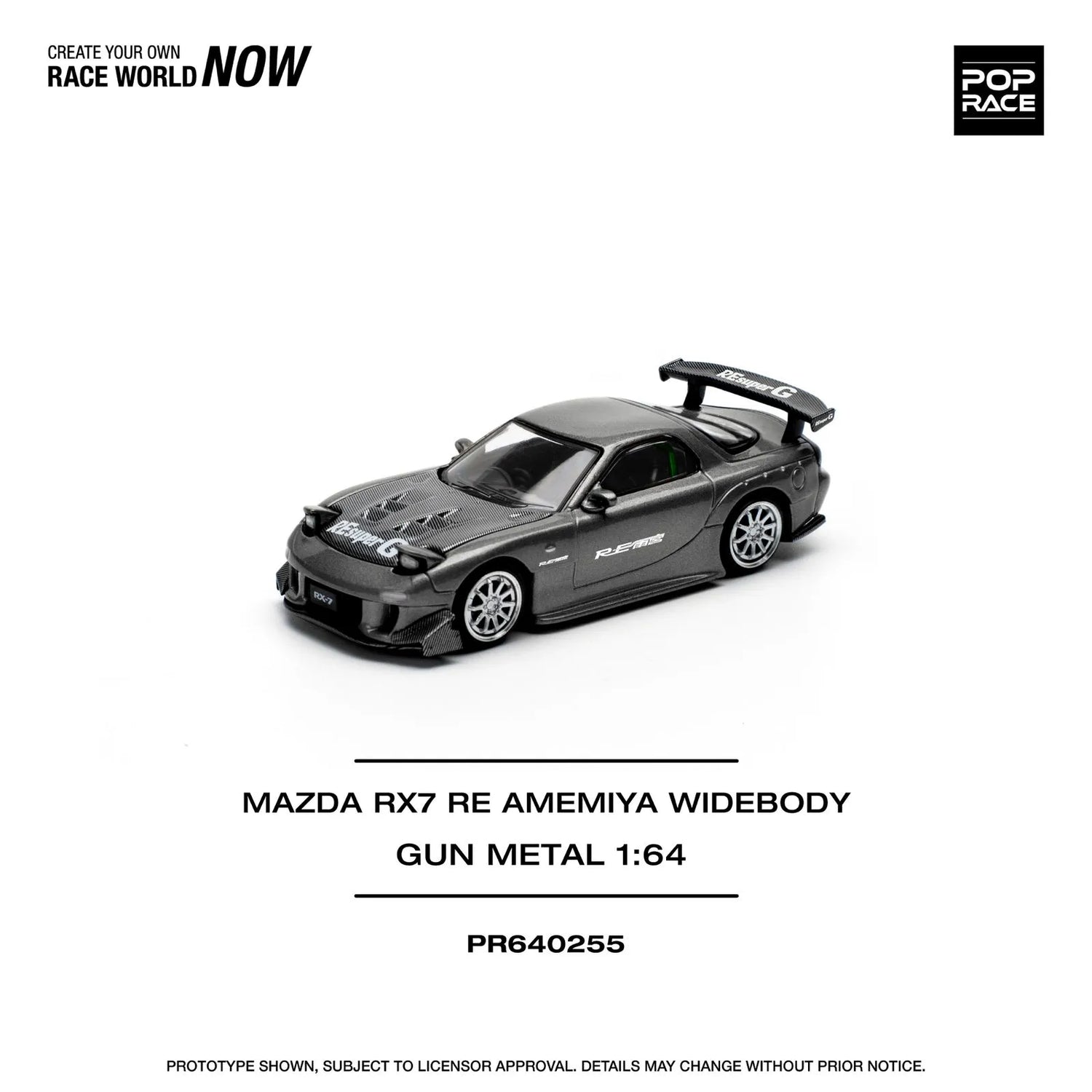 POP RACE 1/64 MAZDA RX7 RE-AMEMIYA – Gun Metal –