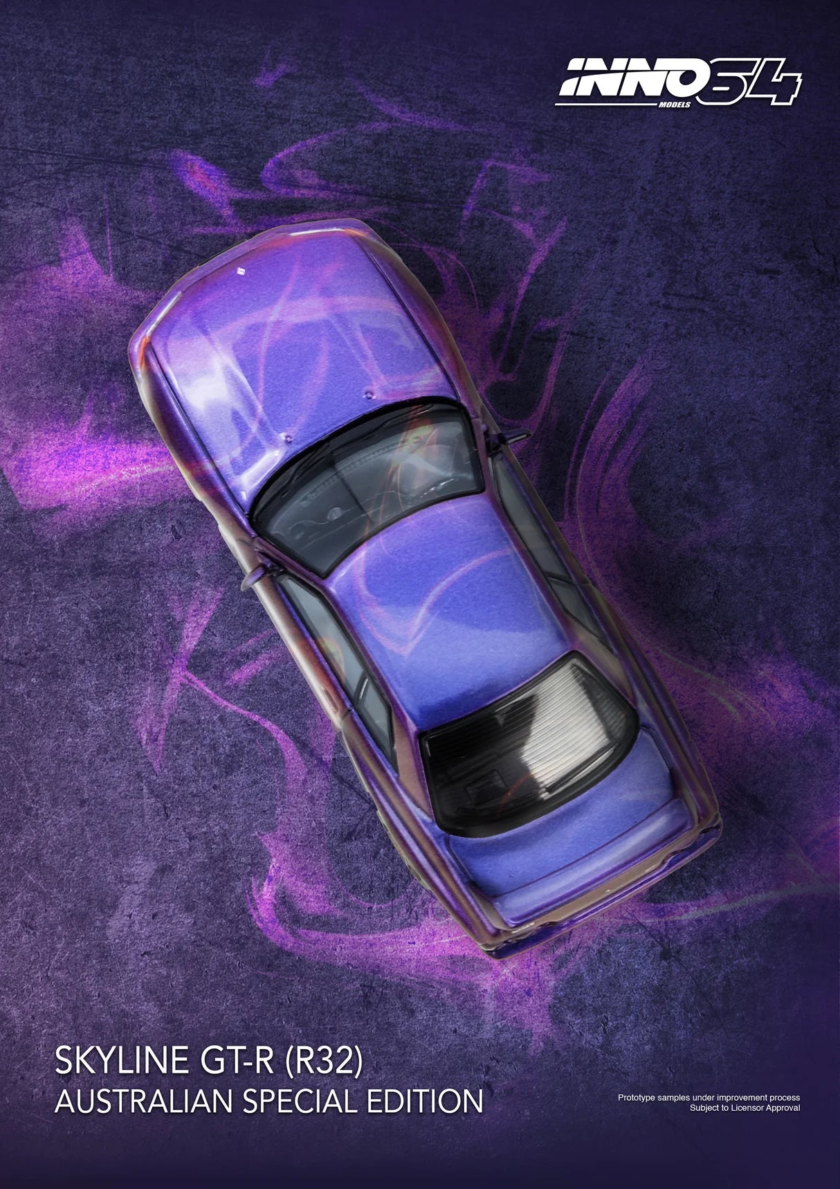 INNO64 1/64 NISSAN SKYLINE GT-R (R32) AUSTRALIAN EDITION MIDNIGHT PURPLE