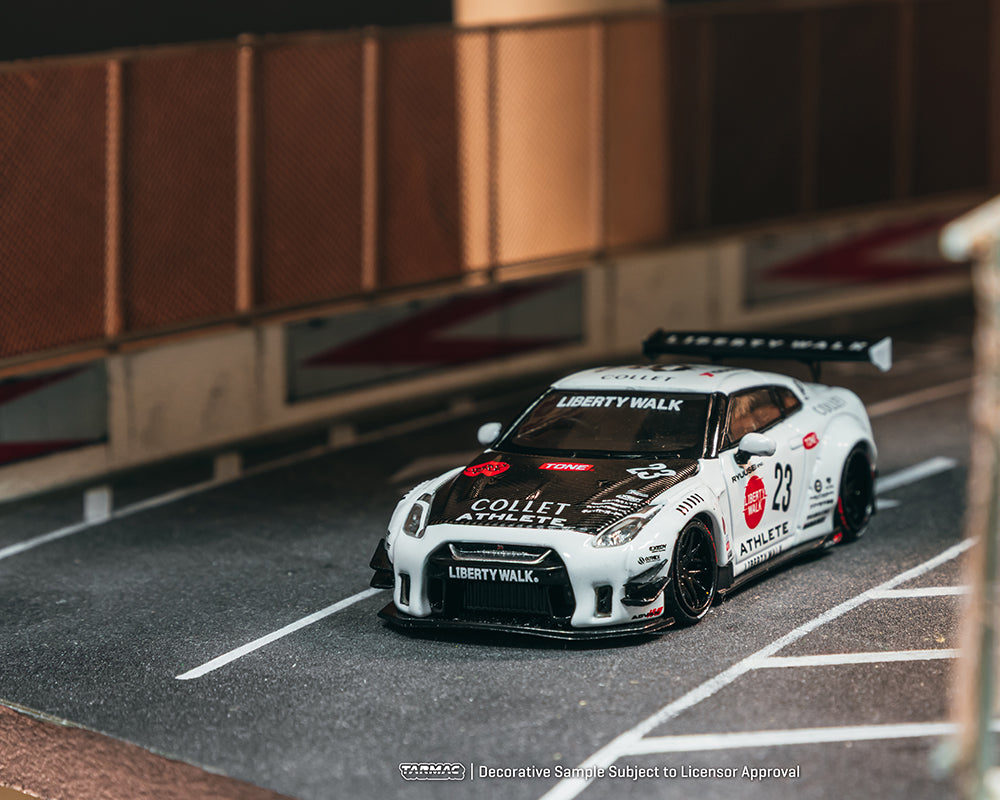 (COMING SOON) Tarmac Works 1:64 LB-WORKS NISSAN GT-R R35 type 2 With Oil Can – White