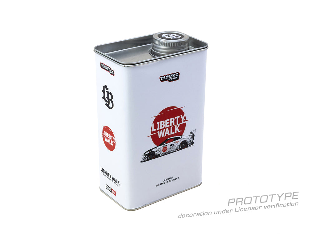 (COMING SOON) Tarmac Works 1:64 LB-WORKS NISSAN GT-R R35 type 2 With Oil Can – White