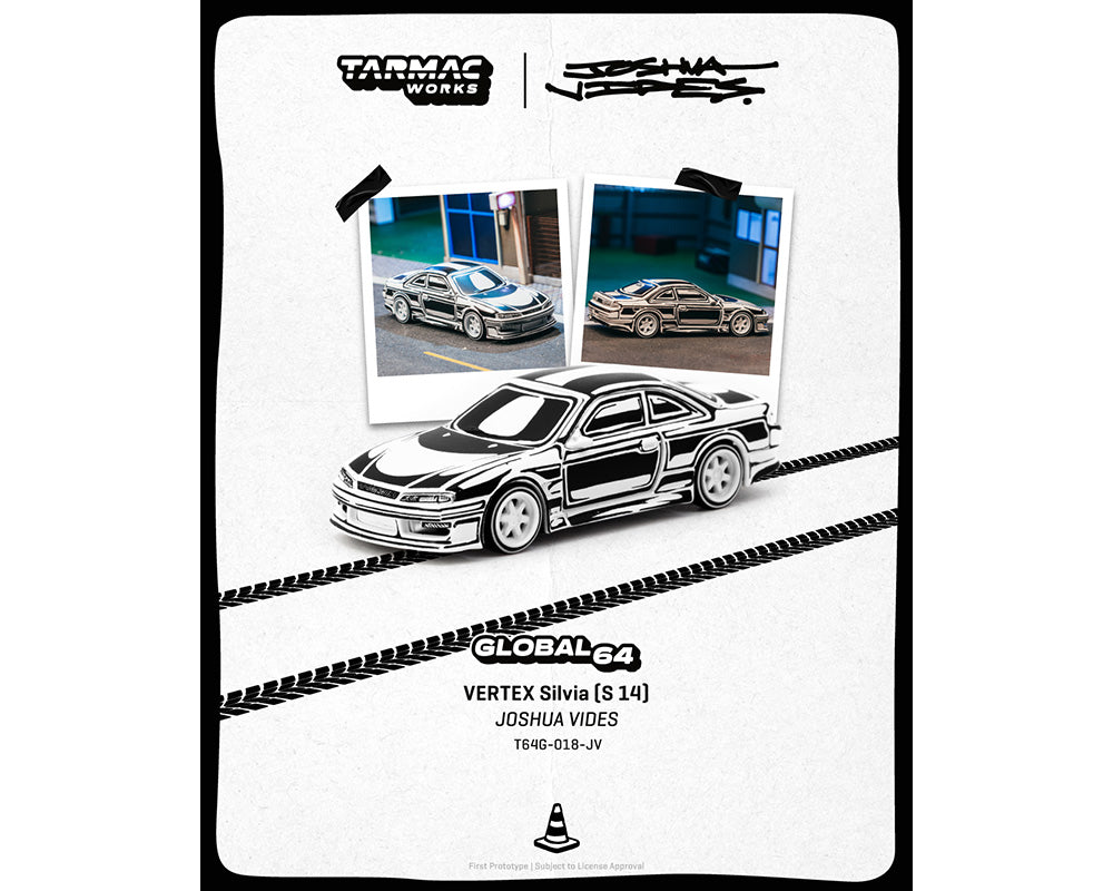 (COMING SOON) Tarmac Works 1:64 Vertex Silvia S14 – Designed by JOSHUA VIDES – Global64