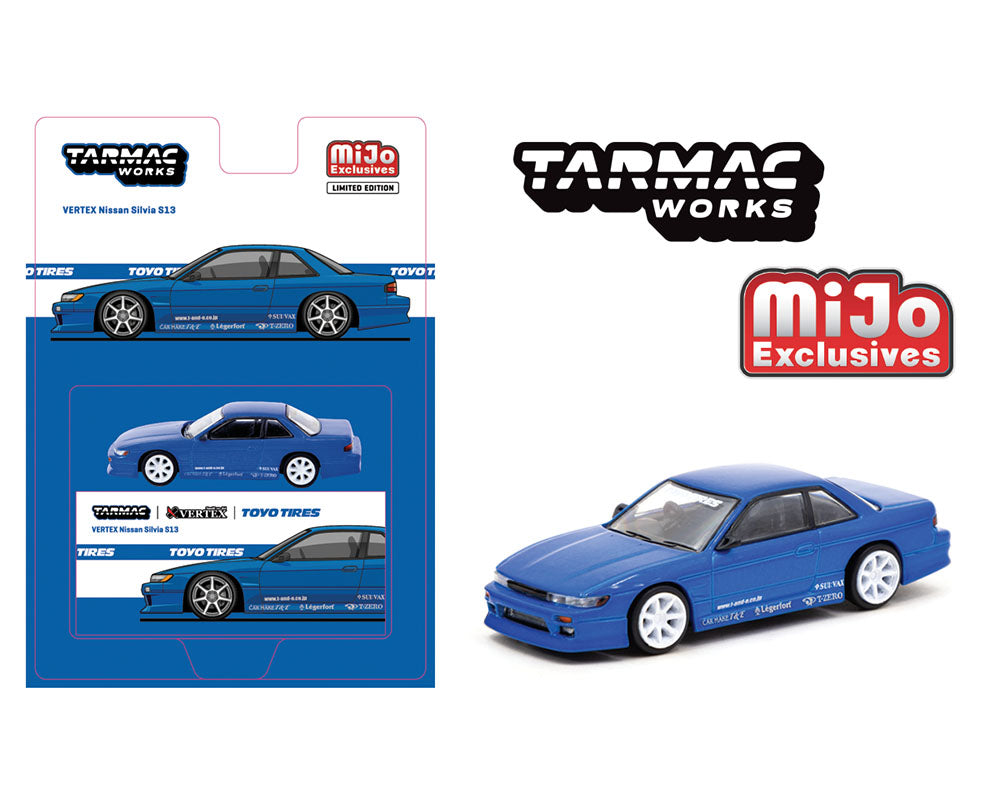 Tarmac Works 1:64 Nissan Silvia S13 TOYO TIRES – Blue Metallic – Global64 – Mijo Exclusives