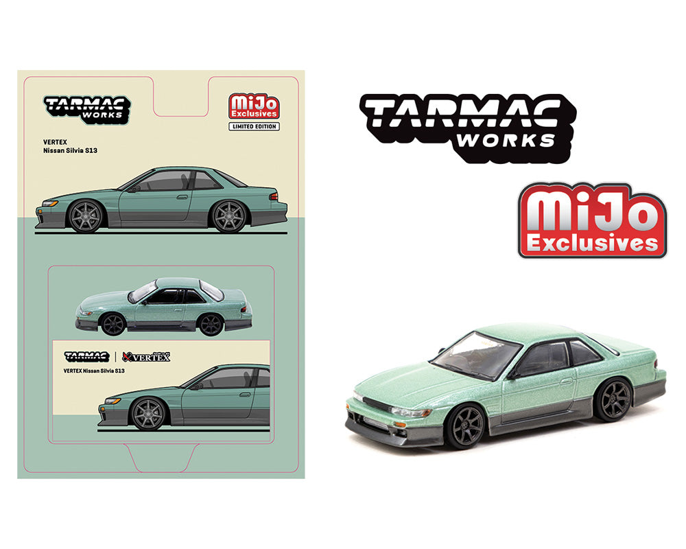 Tarmac Works 1/64 VERTEX Nissan Silvia S13 – Green – MiJo Exclusives