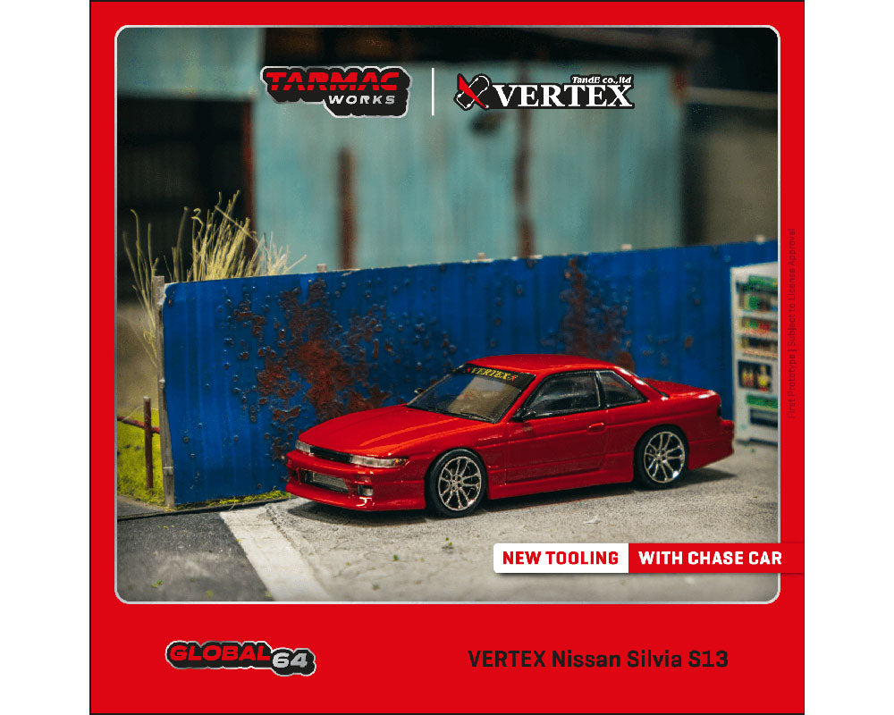 Tarmac Works 1/64 VERTEX Nissan Silvia S13 – Red Metallic – Global64