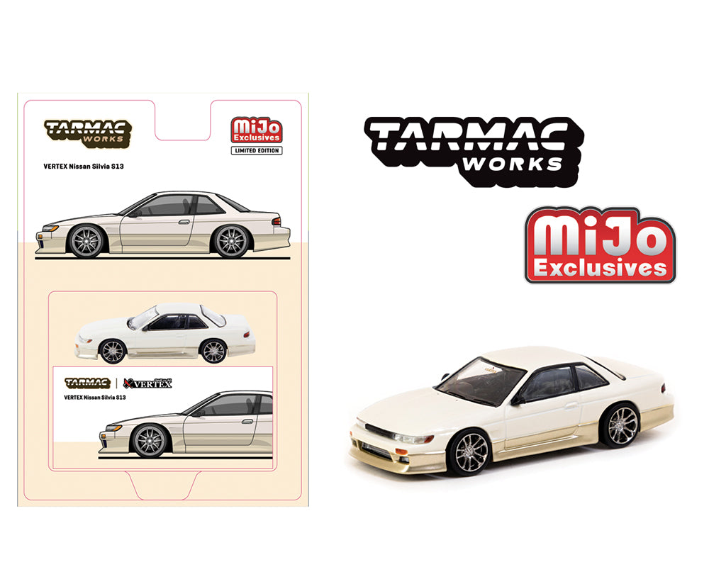 Tarmac Works 1/64 VERTEX Nissan Silvia S13 – WHITE – MiJo Exclusives