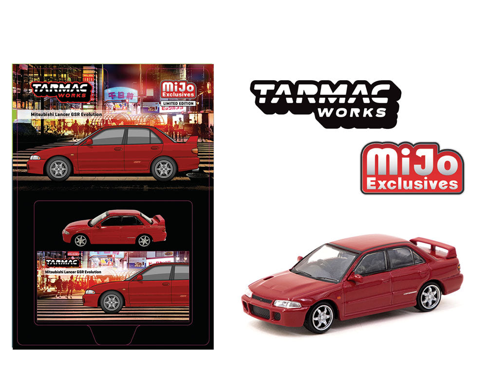 (PRE ORDER) Tarmac Works 1:64 Mitsubishi Lancer GSR Evolution – Red – Global64 – Mijo Exclusives