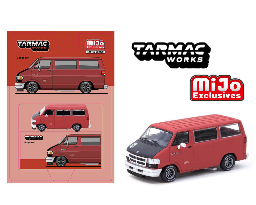Tarmac Works 1/64 Dodge Van – Red – MiJo Exclusives