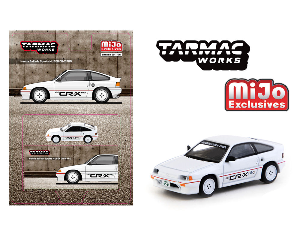 (COMING SOON) Tarmac Works 1/64 Honda Ballade Sports MUGEN CR-X PRO – White – Global64 – MiJo Exclusives Limited Edition