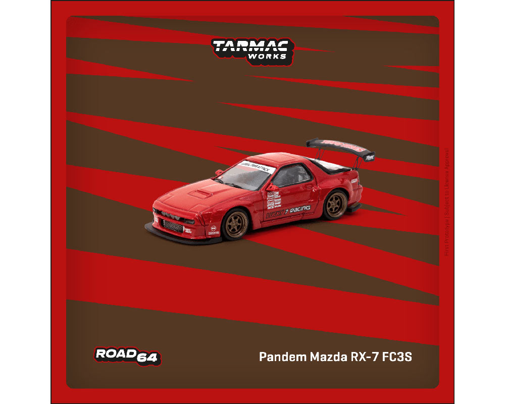 (PRE ORDER) Tarmac Works 1:64 Pandem Mazda RX7 FC3S RED - ROAD64