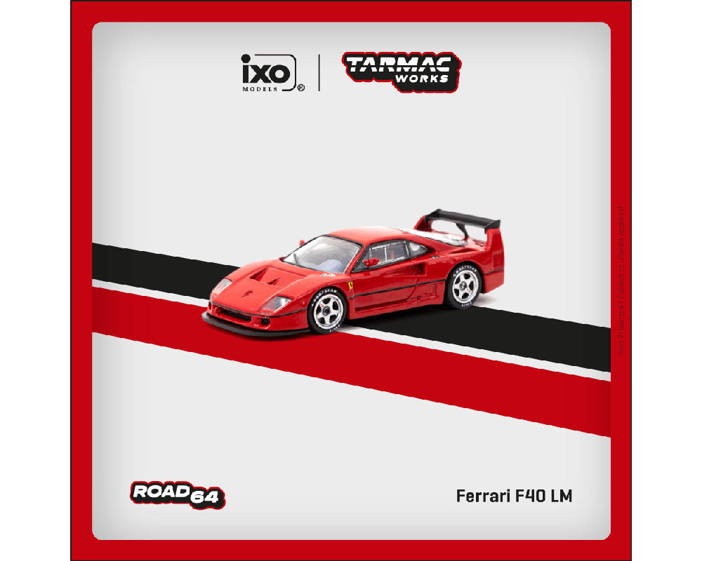 (PRE ORDER) Tarmac Works 1/64 Ferrari F40 LM – Red – ixo Models – Road64