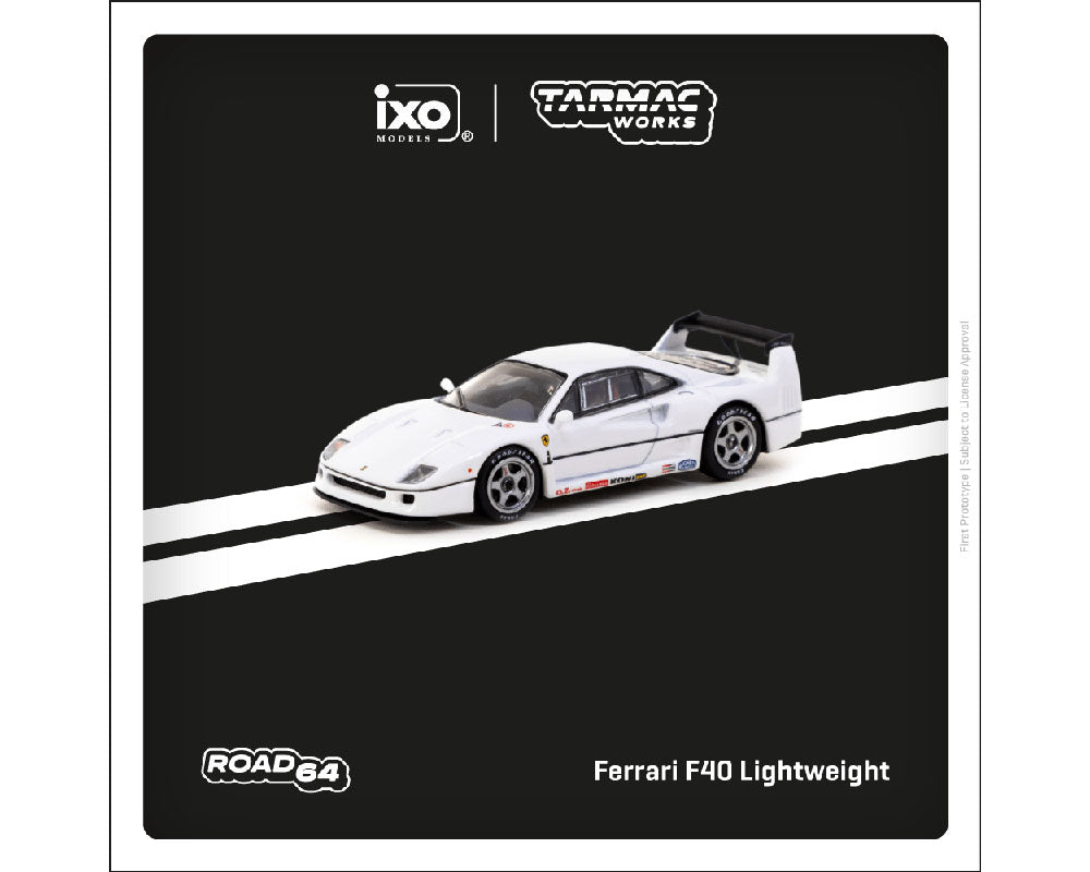 (PRE ORDER) Tarmac Works 1:64 Ferrari F40 Lightweight – White – Road64