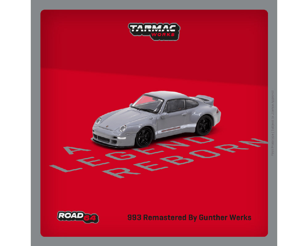 Tarmac Works 1:64 993 REMASTERED BY GUNTHER WERKS - GREY - ROAD64