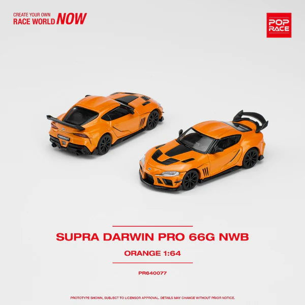 POP RACE 1/64 SUPRA DARWIN PRO 66G NWB - ORANGE