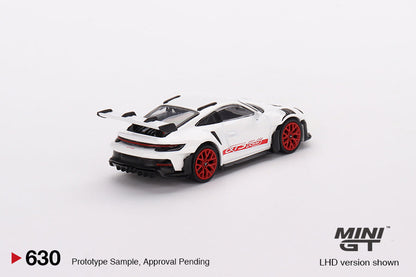 1:64 Porsche 911 (992) GT3 RS – White with Pyro Red Accent Package – MiJo Exclusives