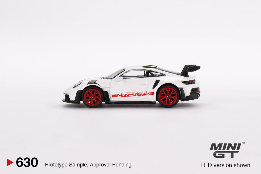 (PRE ORDER) 1:64 Porsche 911 (992) GT3 RS – White with Pyro Red Accent Package – MiJo Exclusives