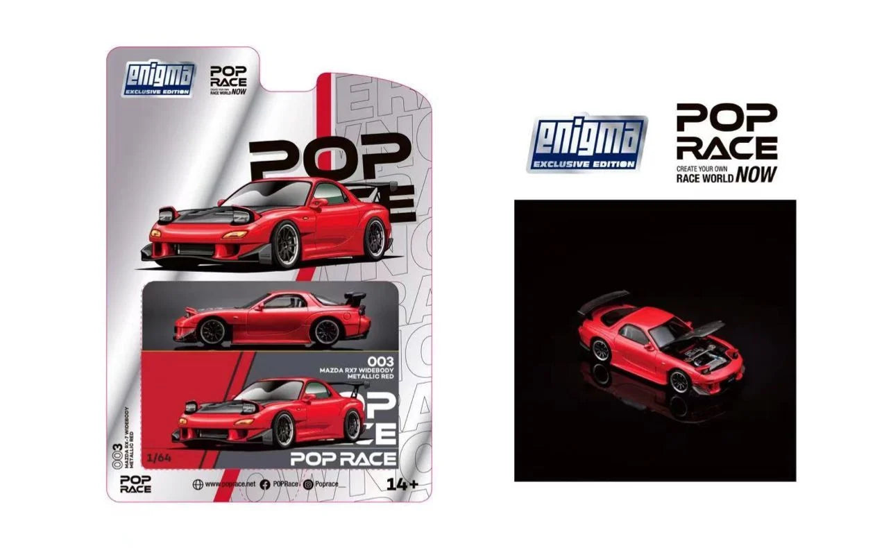 Pop Race Enigma Exclusive Mazda RX7 Widebody Metallic Red 