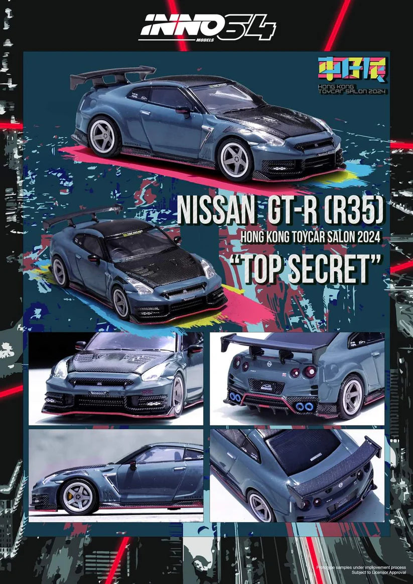 Inno64 NISSAN GT-R (R35) &quot;TOP SECRET&quot; Hong Kong Toy Car Salon 2024