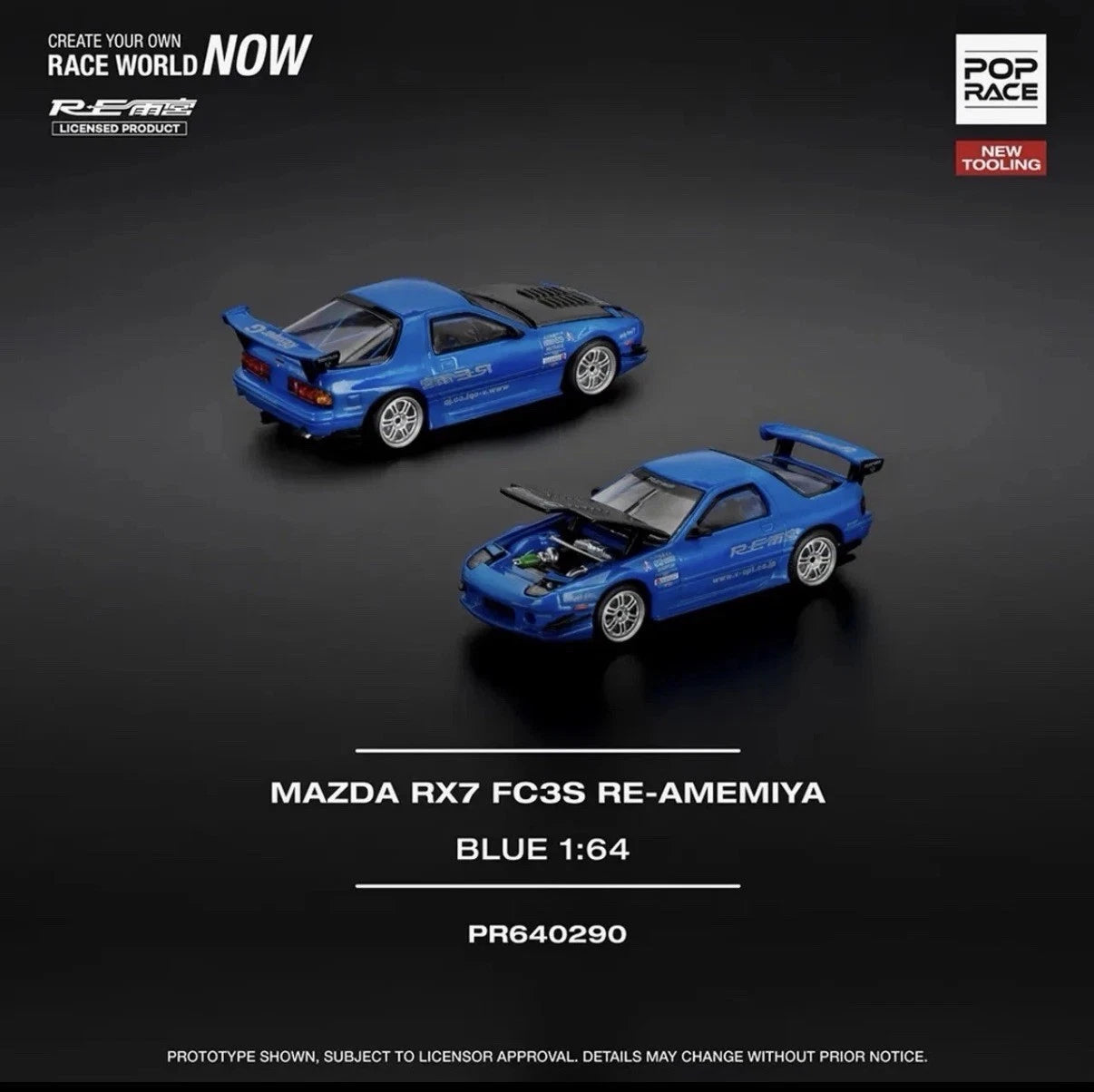 POP RACE 1/64 MAZDA RX7 FC3S RE-AMEMIYA PR64-290