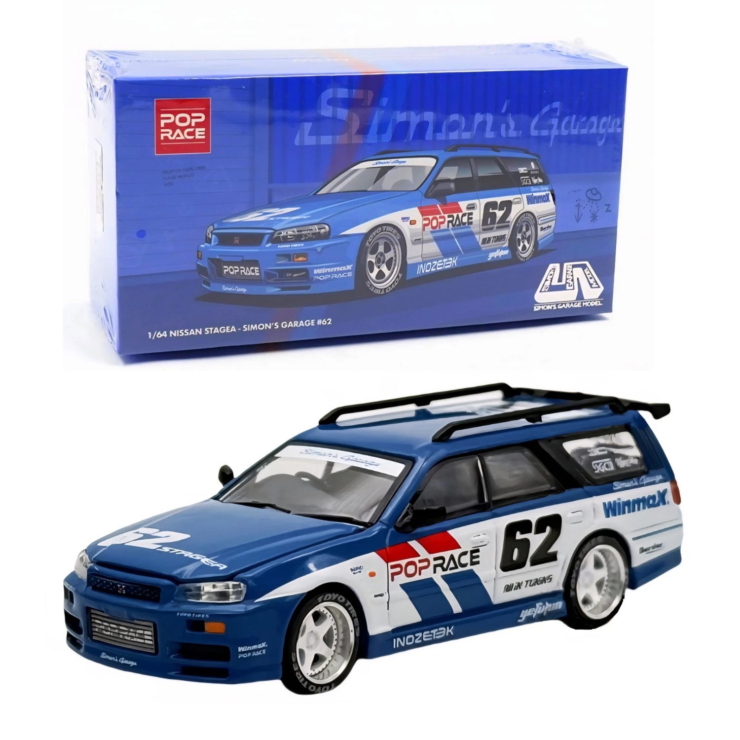 POP RACE 1/64 Nissan Stagea Simon’s Garage 