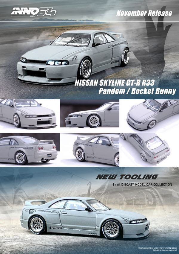INNO64 1/64 Nissan Skyline GT-R (R33) PANDEM/ ROCKET BUNNY