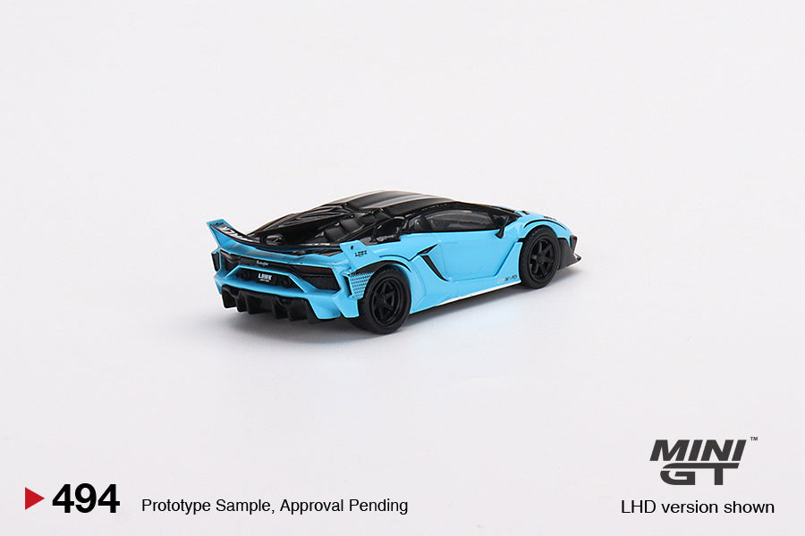 MINI GT 1/64 Lamborghini LB-Silhouette WORKS Aventador GT EVO Baby Blue